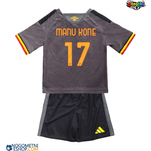 Otroški Nogometni dresi AS Roma Manu Kone #17 Tretji 2026-27 Kratek Rokav (+ Kratke hlače)
